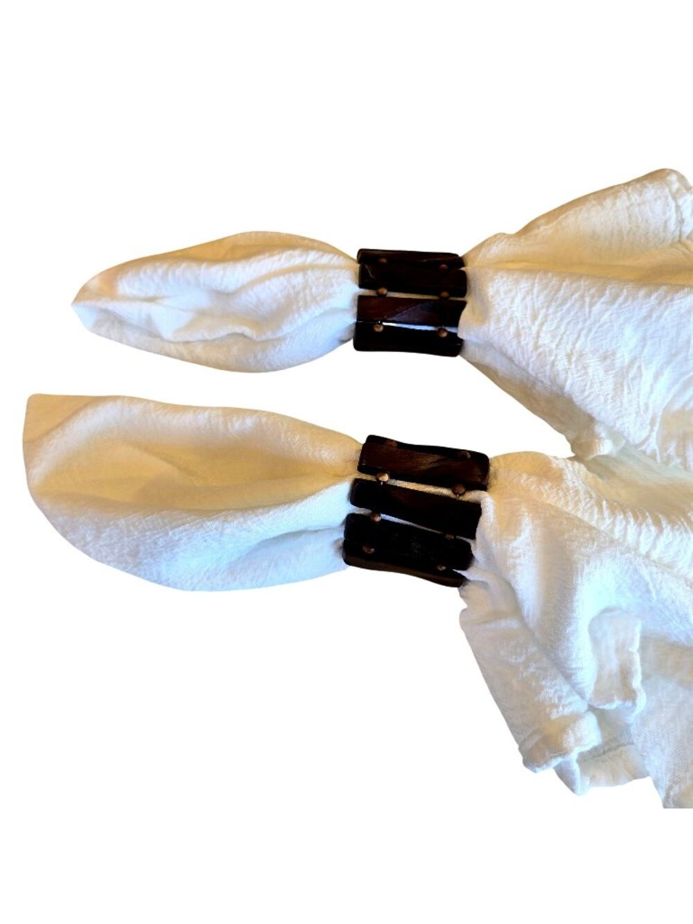 Faux Wood Napkin Rings Set Of 2 Rustic Dining Table Decor